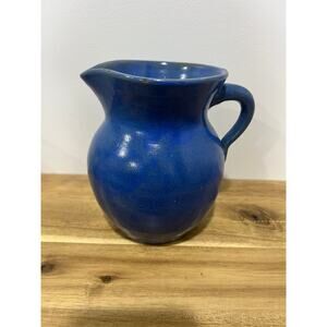 Believed to be Handmade Blue Glazed Terracotta ? Pottery Pitcher